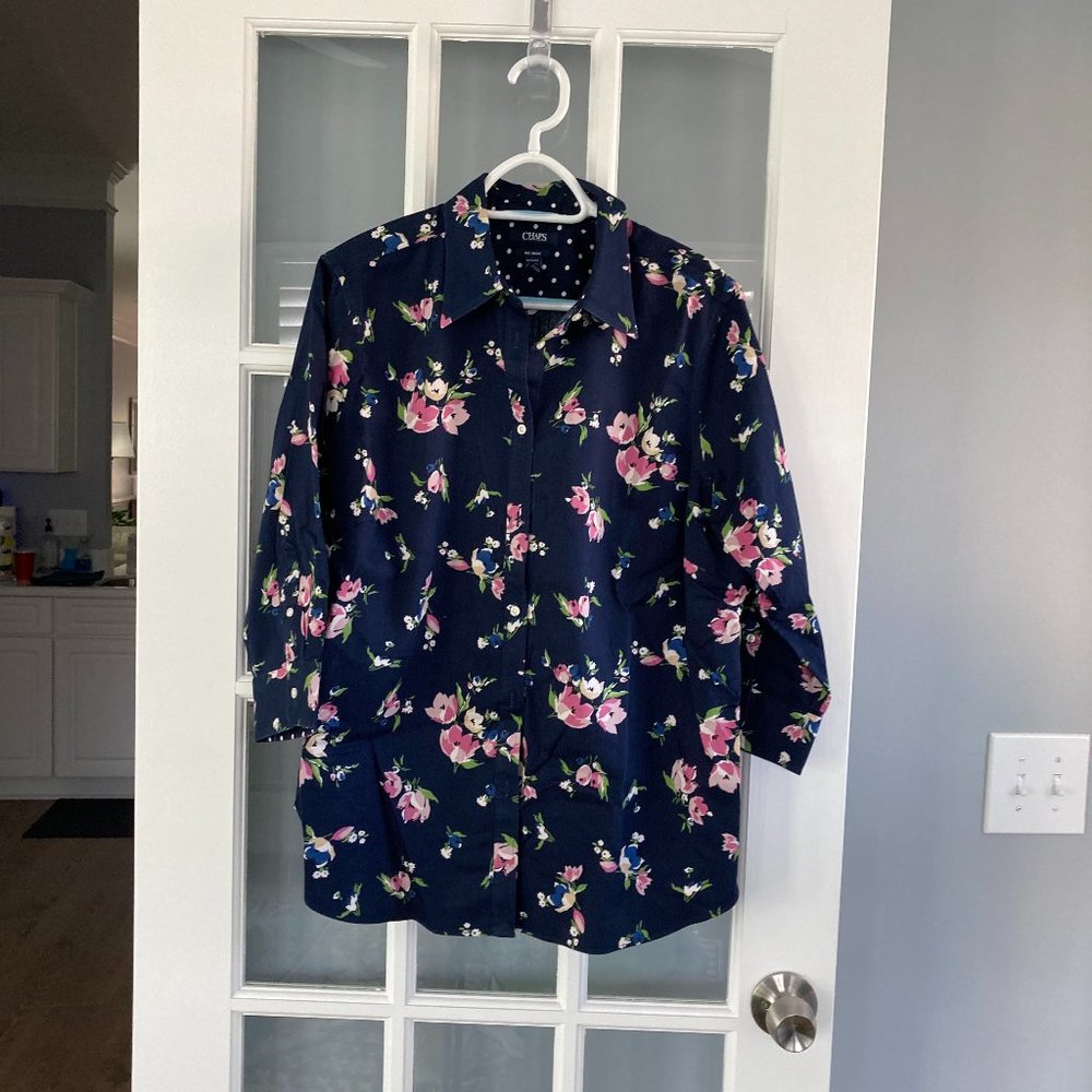 Chaps No Iron Blouse - 3/4th Sleeve